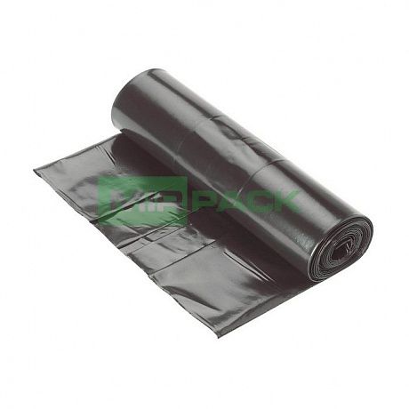 Мешки для мусора 180 литров, 35 мкм, 10 шт, 93х110 см, ПВД, черные - 2х слойные - Вид 1